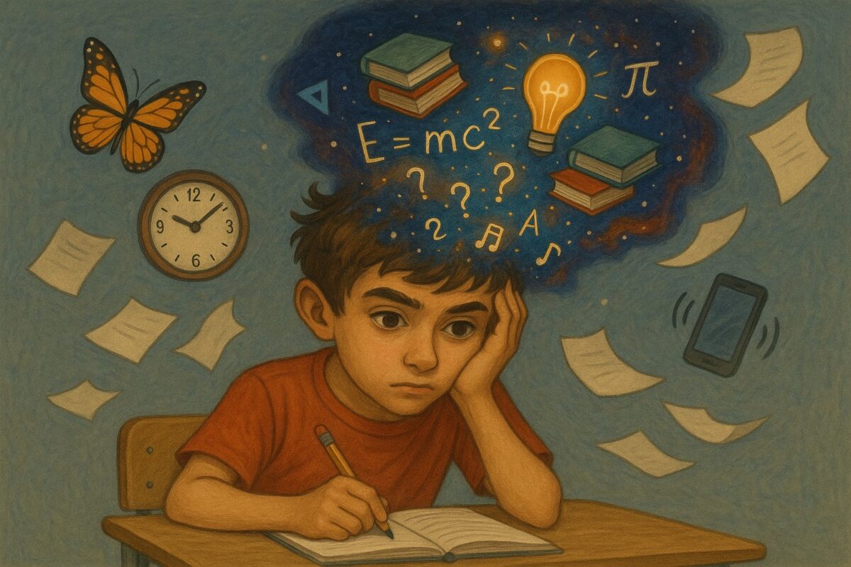 Bambino in classe con ADHD e plusdotazione