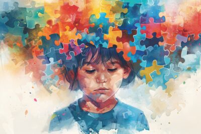 adhd e disregolazione rappresentati da un bambino in puzzle