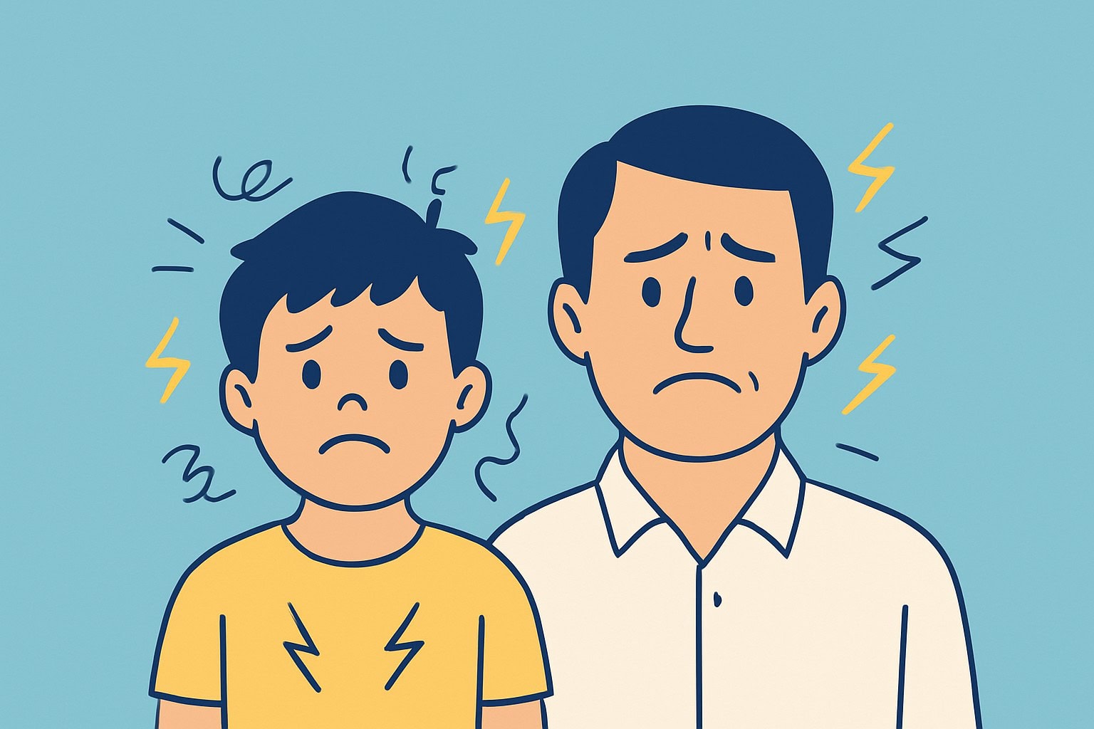 Due persone, bambino e adulto, affetti da ADHD